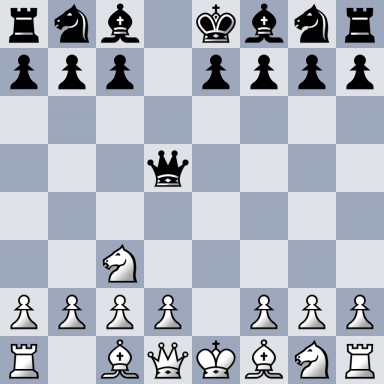 rnb1kbnr/ppp1pppp/8/3q4/8/2N5/PPPP1PPP/R1BQKBNR b KQkq - 0 3