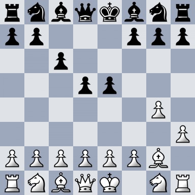 rnbqkbnr/pp3ppp/2p5/3pp3/6P1/7P/PPPPPPB1/RNBQK1NR w KQkq - 0 4