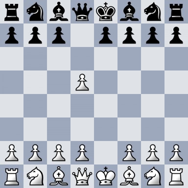 rnbqkbnr/ppp1pppp/8/3P4/8/8/PPPP1PPP/RNBQKBNR b KQkq - 0 2