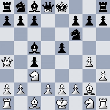rnbqk2r/ppp2ppp/5n2/2b1p3/Q1p3P1/2N4P/PP1PPPB1/R1B1K1NR b KQkq - 0 6