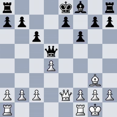 r3kb1r/pp2p1pp/2p2p2/3q4/3P4/6B1/PPP1QPPP/R4RK1 b kq - 0 18
