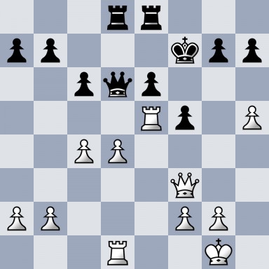3rr3/pp3kpp/2pqp3/4Rp1P/2PP4/5Q2/PP3PP1/3R2K1 b - - 0 27