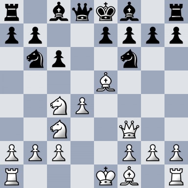 r1bqkb1r/pp2pppp/1np2n2/4B3/2NP4/2N2Q2/PPP2PPP/R3KB1R b KQkq - 0 10