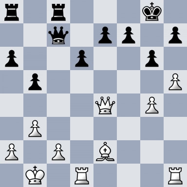 r1r3k1/2q1pp1p/p2p2p1/1p5P/4Q1P1/1P6/P1P1B3/1K1R3R b - - 0 21