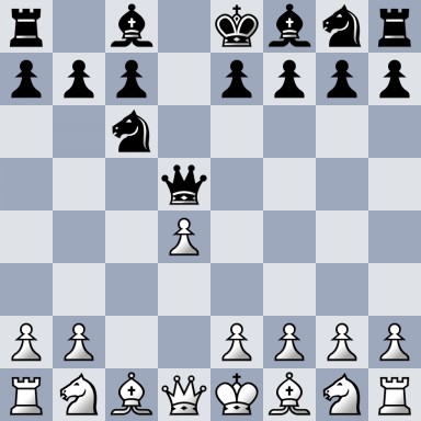 r1b1kbnr/ppp1pppp/2n5/3q4/3P4/8/PP2PPPP/RNBQKBNR w KQkq &#8211; 0 4