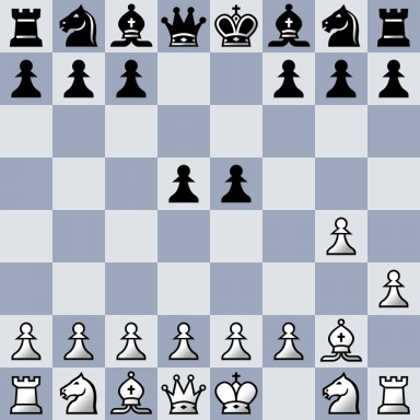 rnbqkbnr/ppp2ppp/8/3pp3/6P1/7P/PPPPPPB1/RNBQK1NR b KQkq - 0 3